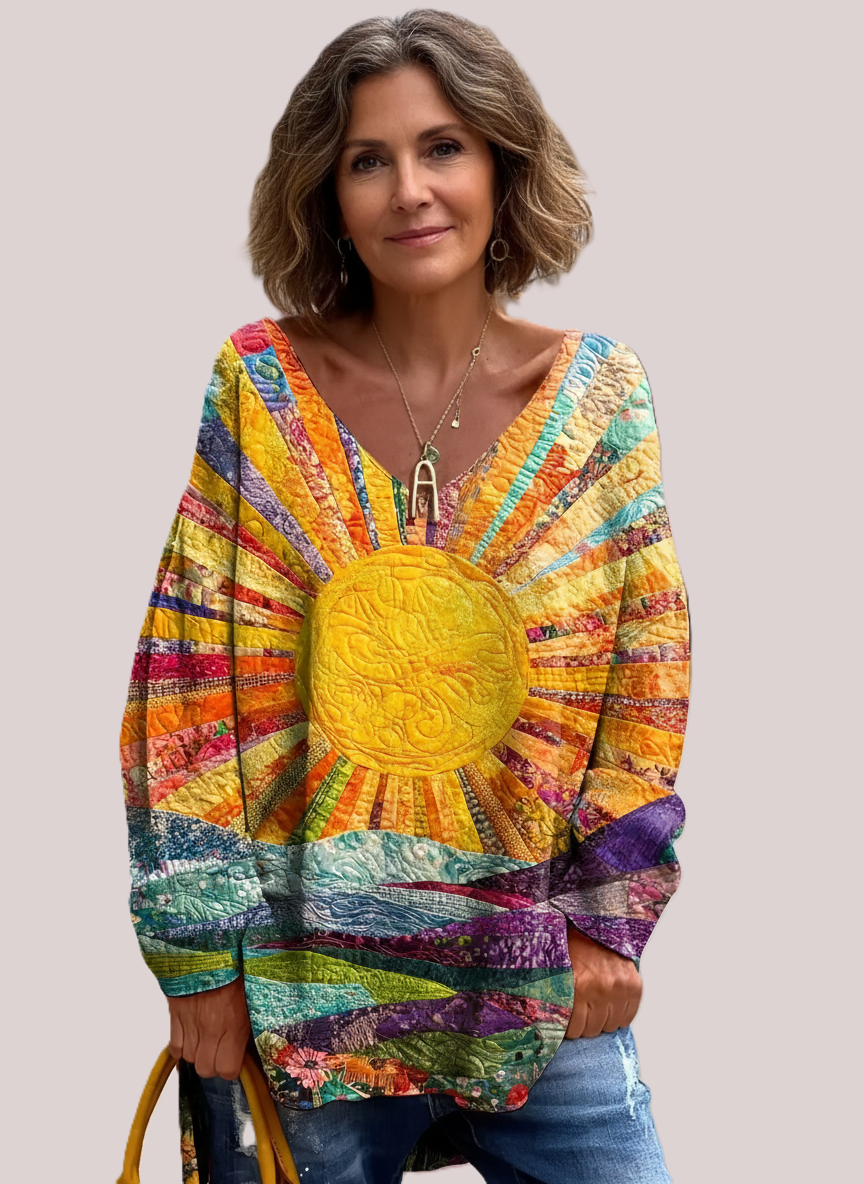 Durand Lyon | Haut artistique à col en V pour femme