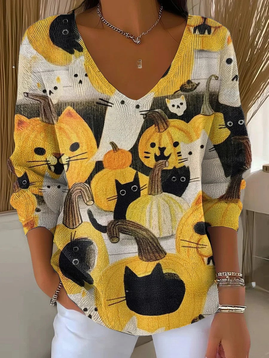 Léa – Pull coloré avec col en V