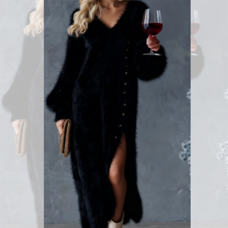 VANNA | en peluche de haute qualité pour femme, avec fente latérale