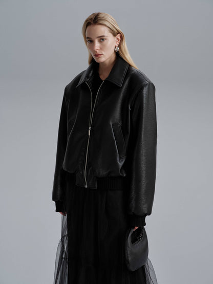 Natasha - Veste en cuir blouson