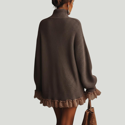 Odaline | Robe pull à volants — Douce, chaude & romantique