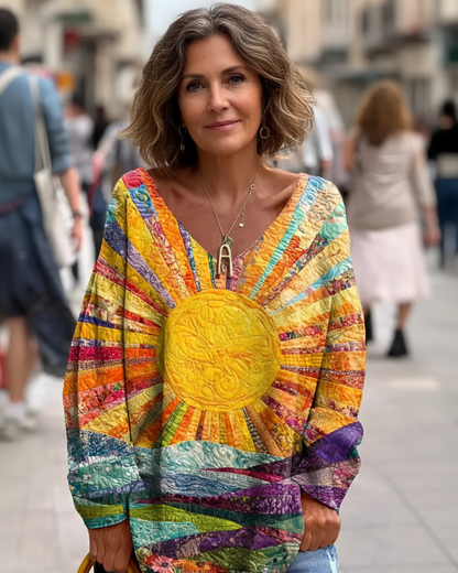 Durand Lyon | Haut artistique à col en V pour femme