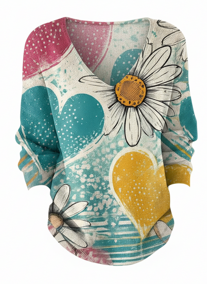 Lèa – Pull coloré avec col en V