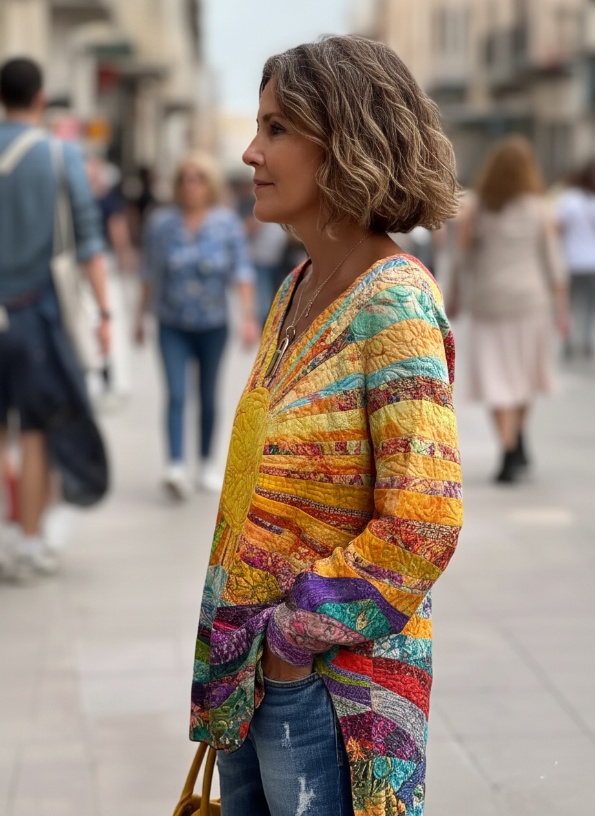 Durand Lyon | Haut artistique à col en V pour femme