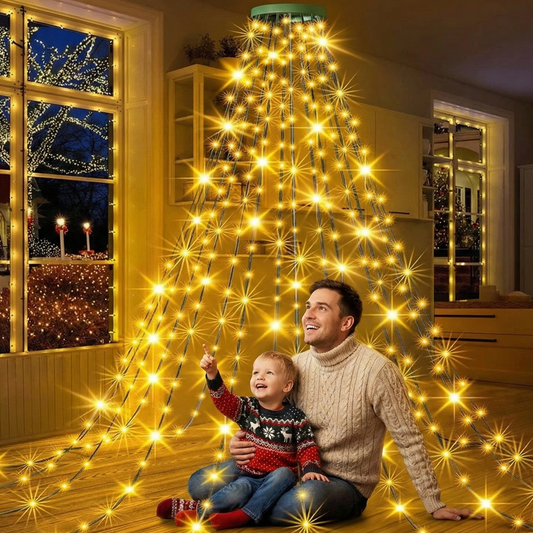 Guirlande lumineuse LED en cascade pour sapin de Noël