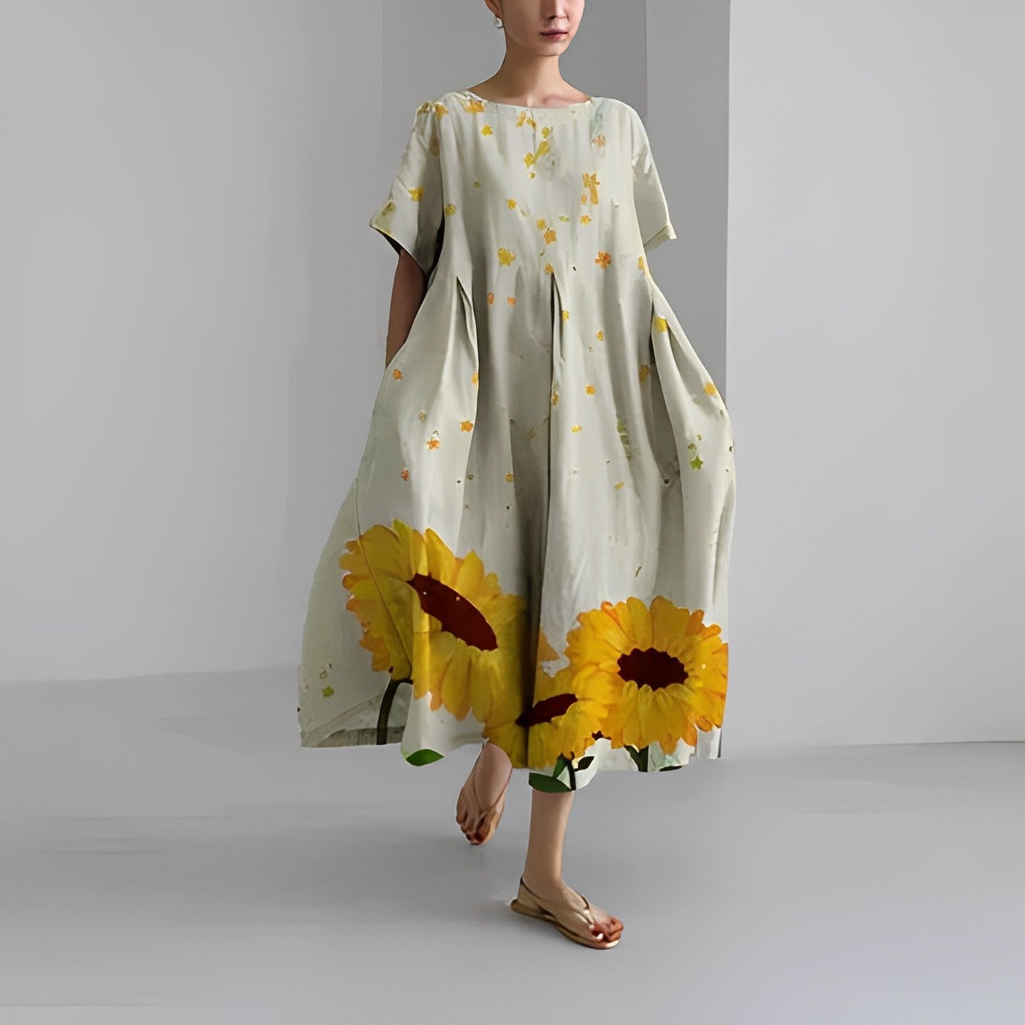Daisy - Robe Maxi Ample à Évasement Rétro