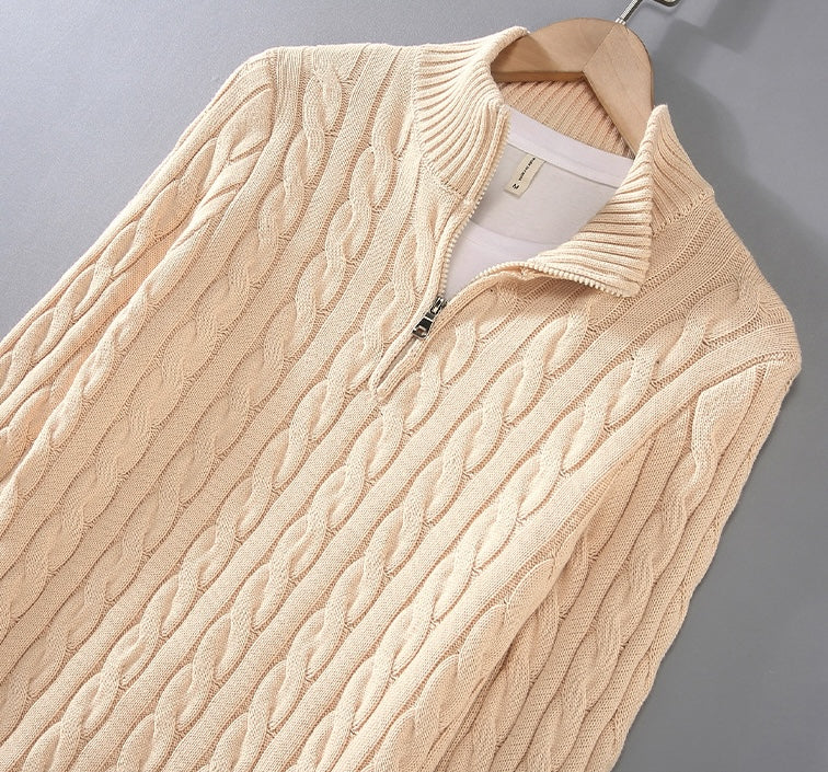 Anthony - Pull Torsadé Demi-Zip