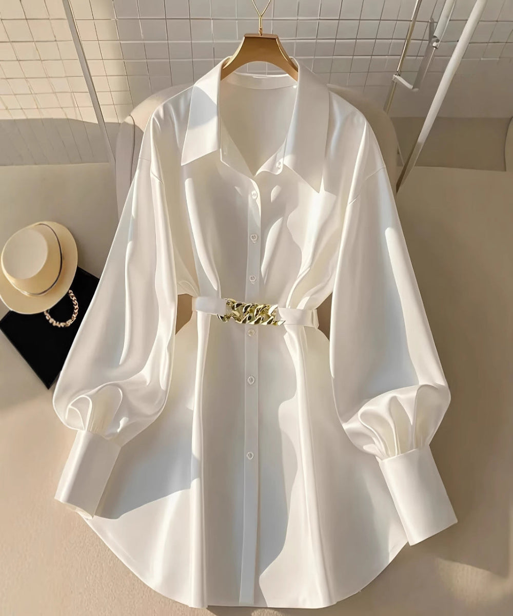 Durand Lyon | blouse à manches bouffantes et ceinture