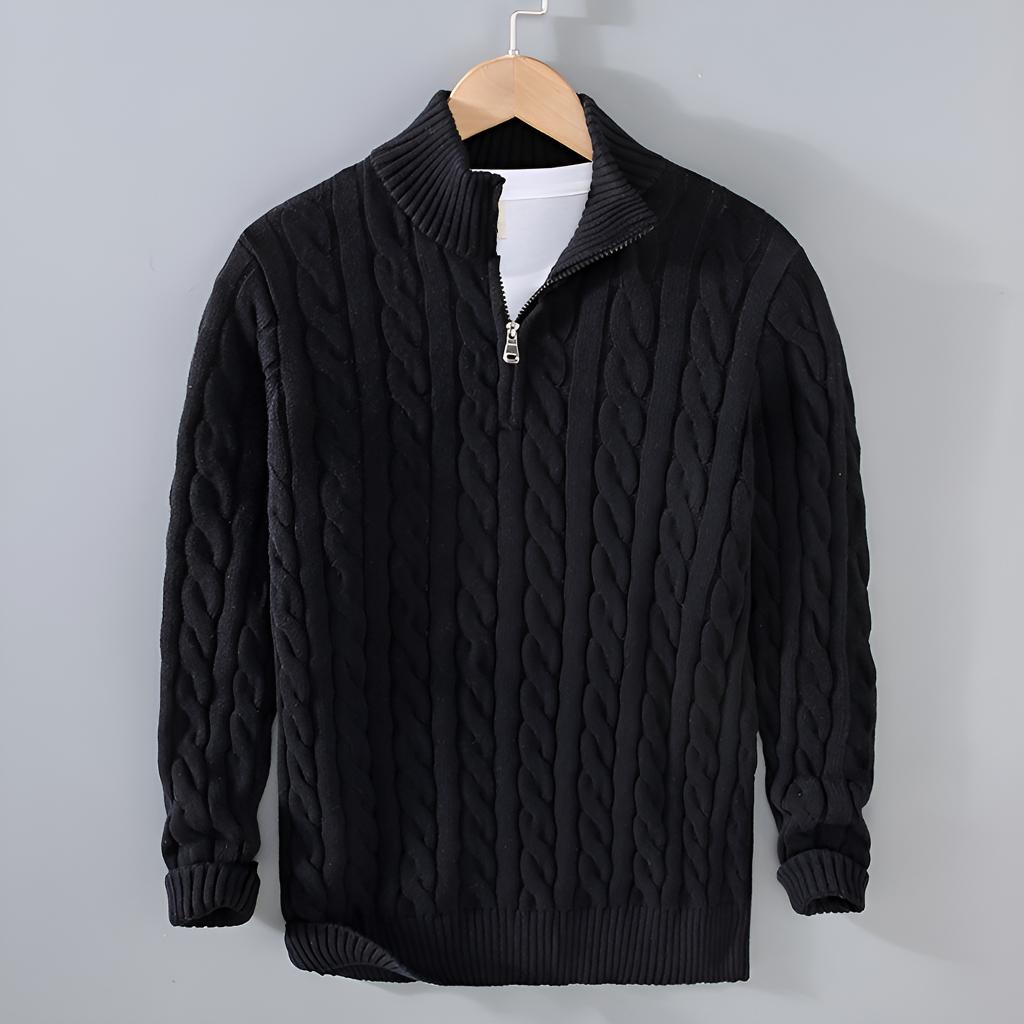 Anthony - Pull Torsadé Demi-Zip