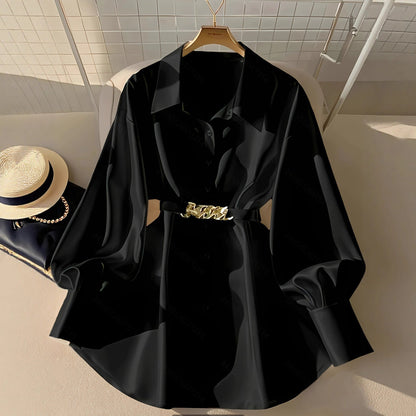 Durand Lyon | blouse à manches bouffantes et ceinture