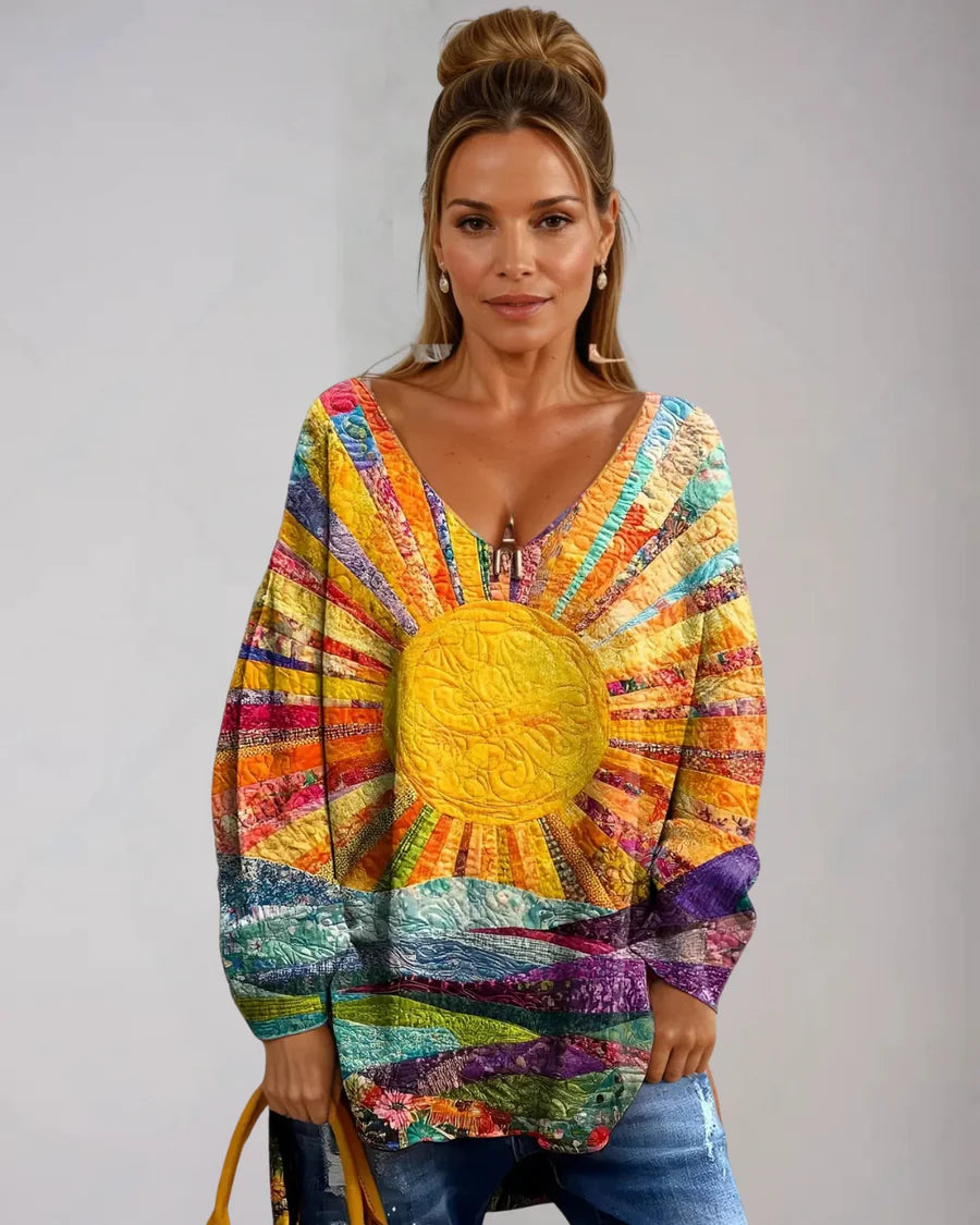 Durand Lyon | Haut artistique à col en V pour femme