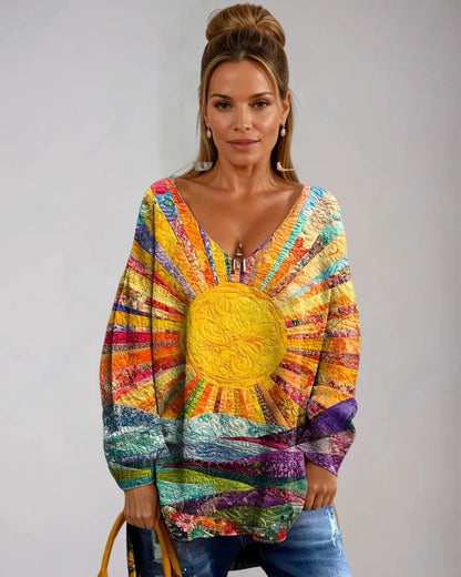 Durand Lyon | Haut artistique à col en V pour femme