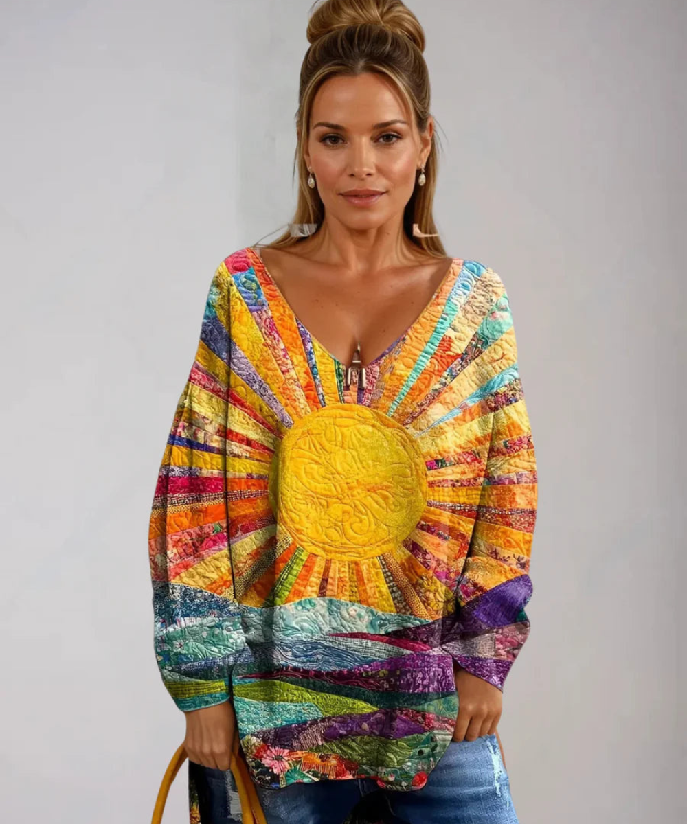 Durand Lyon | Haut artistique à col en V pour femme