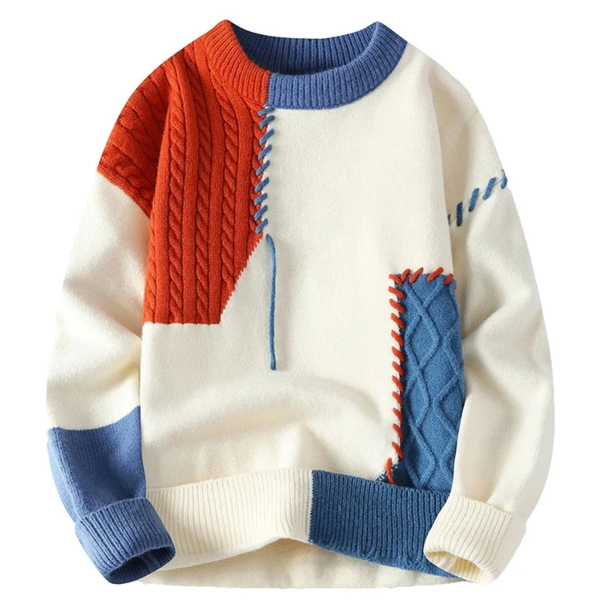 Bruno - Pull Patchwork Confortable