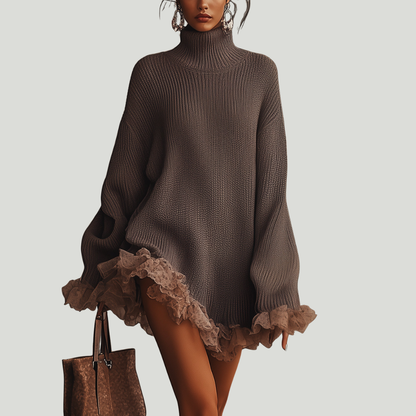 Marine | Robe pull à volants — Douce, chaude & romantique