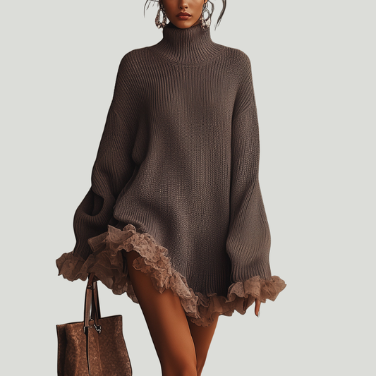 Marine | Robe pull à volants — Douce, chaude & romantique