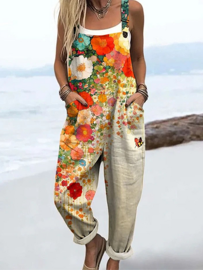 LYANNE – SALOPETTE LARGE EN TISSU BREEZE JARDIN