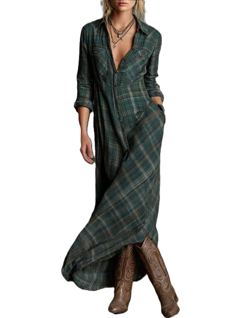 Stellaine | Robe Bohème à Carreaux