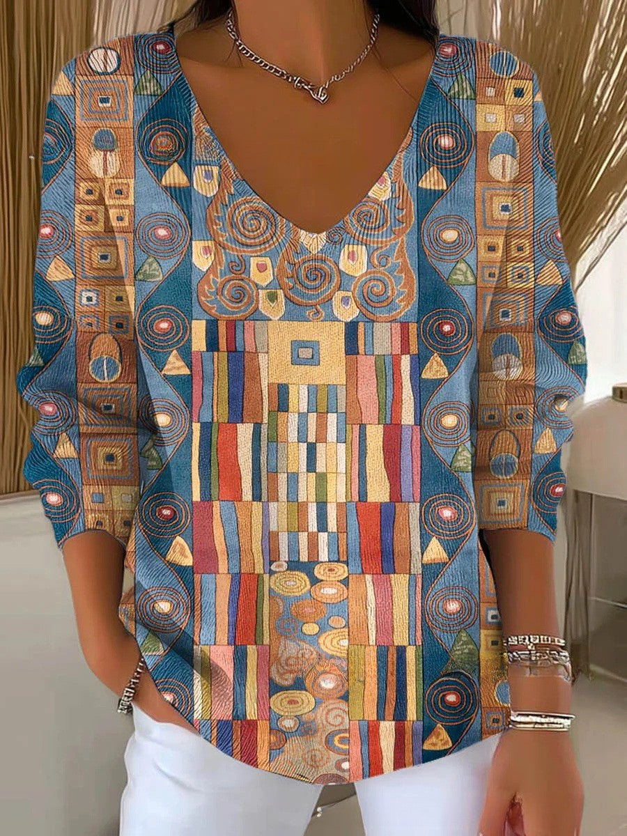 Lèa – Pull coloré avec col en V