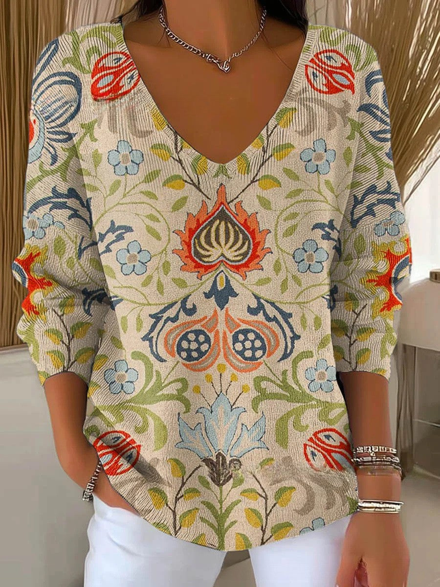 léa – Pull coloré avec col en V